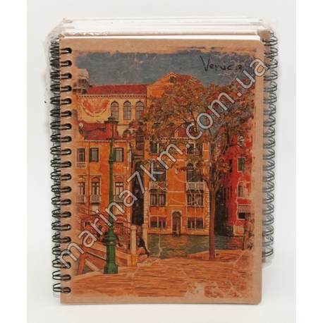 Книжка запис. на спір. KRAFT В6,96 арк. клітинка KR6196K