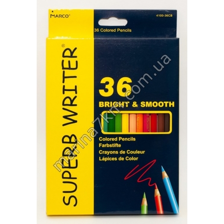 Олівці 12 кольорів шестигранні,Superd Writer,4100-36CB,TM''Marco''
