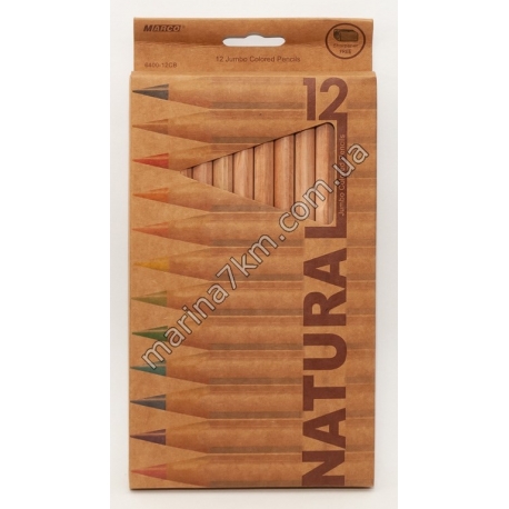 Олівці 12 кольорів шестигранні/кедр Juo mbз чинкою,Natural-Cedarlite,6400-12CB,TM''Marco''