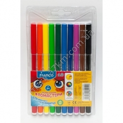 Фломастери 10 кольорів Super Washable,1690-10,TM''Marco''