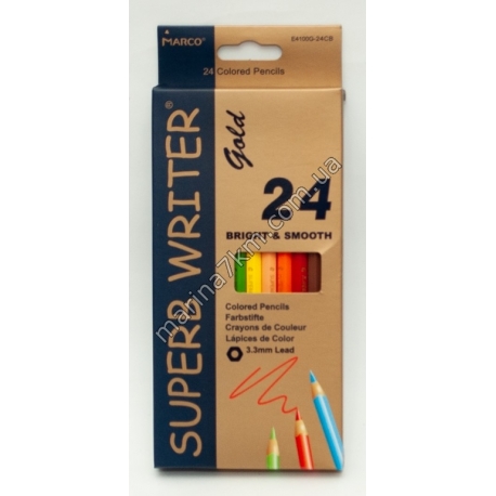 Олівці 12 кольорів шестигранні,Superd Writer Gold,E4100G-24CB,TM''Marco''